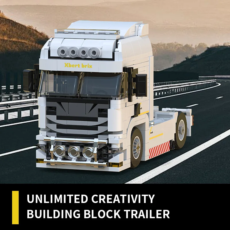 Técnico moc europeu caminhão tanque de combustível reboque blocos de construção conjunto diy cidade engenharia caminhão modelo kit brinquedos para crianças presentes