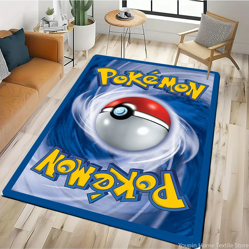 

Japanese Anime Pokemon Card Pattern Area Rug Carpet for Living Room Home Decor Sofa Table Kids Anti Slip Chair Lounge Floor Mat