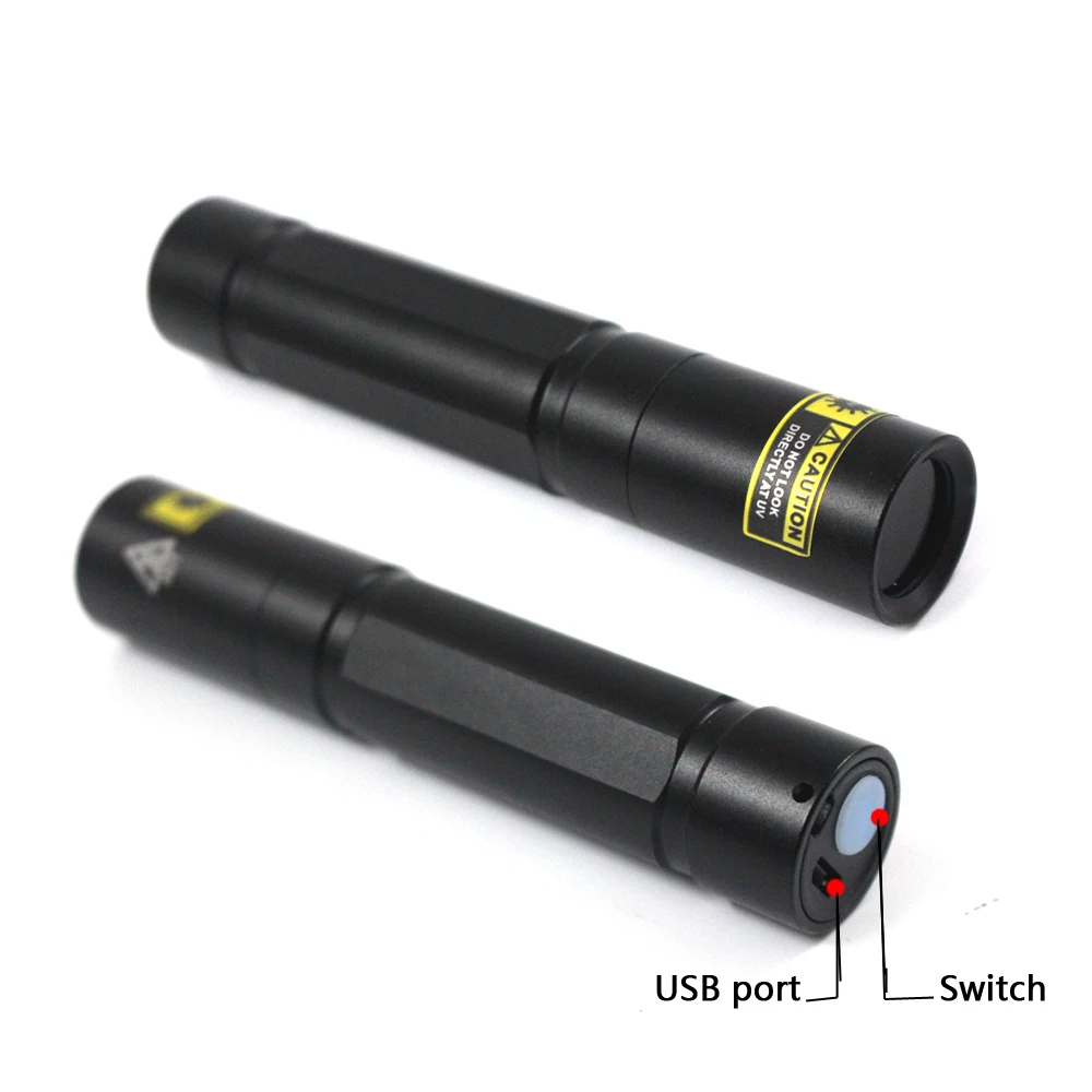 High Power usb Ultra Violet LED Light, 365nm UV Flashlight, Black Light, Pet Urine Stains Detector, Marker, 18650 Torch