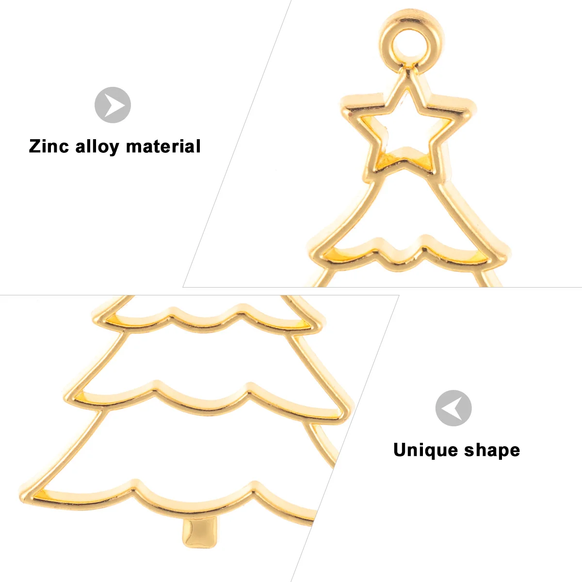 Breloques en Alliage de Zinc localité pour Pendentif de Noël, Cadre Xy, Accessoires de Bijoux de Bricolage, 10 Pièces