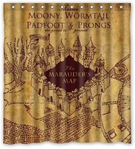 Jennifer Cortina de ducha decorativa impermeable con mapa de marausos Harry