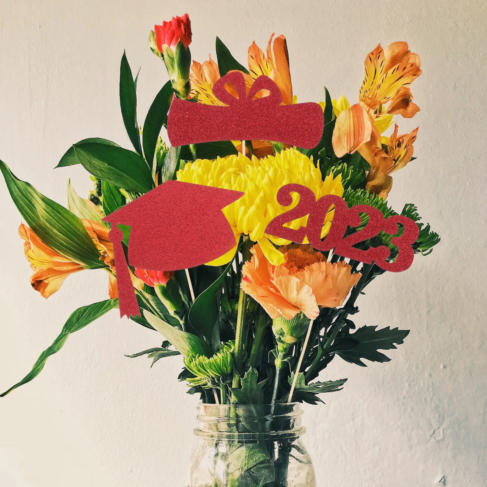 

15Pcs Flower Vase Inserts Graduation Themed Vase Sticks Party Decor Indoor Outdoor Use Grad Photo Shoot Accessories Gift Idea