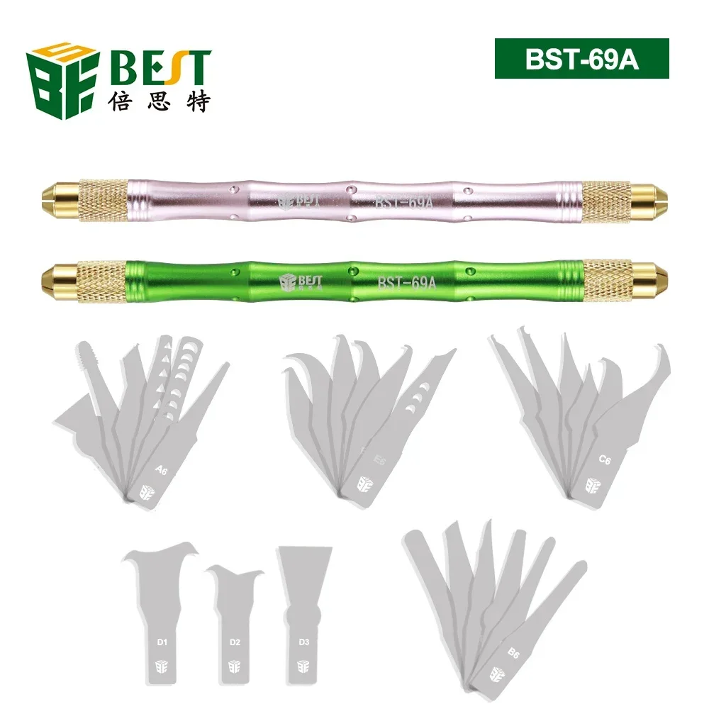 Bst 69A 27pcs Blades Craft Cutting Knife DIY Carving Knife demolition CPU repair Model Repairing tools for phone repair tools