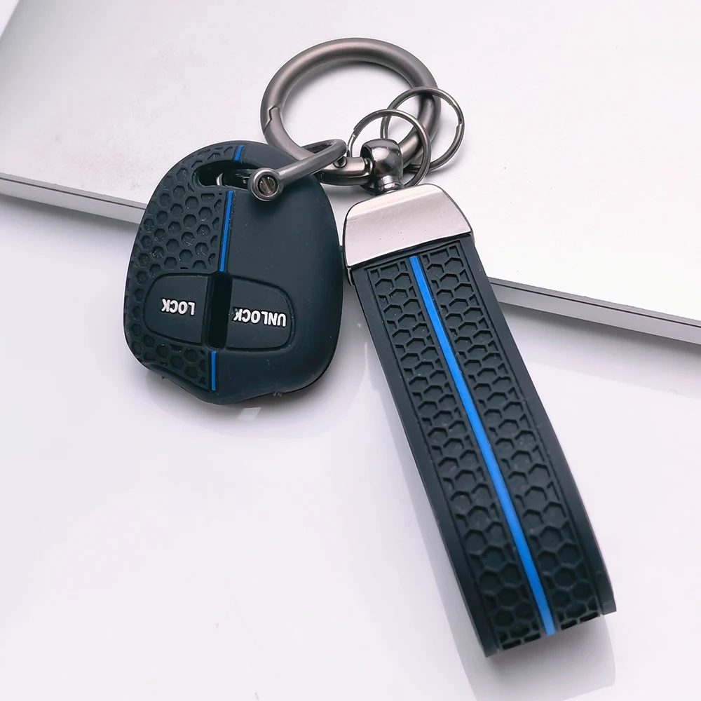 Keychain Silicone Key Case Cover Fit for Mitsubishi Evolution Lancer EX Grandis Outlander Triton Pajero ASX Protected Fob