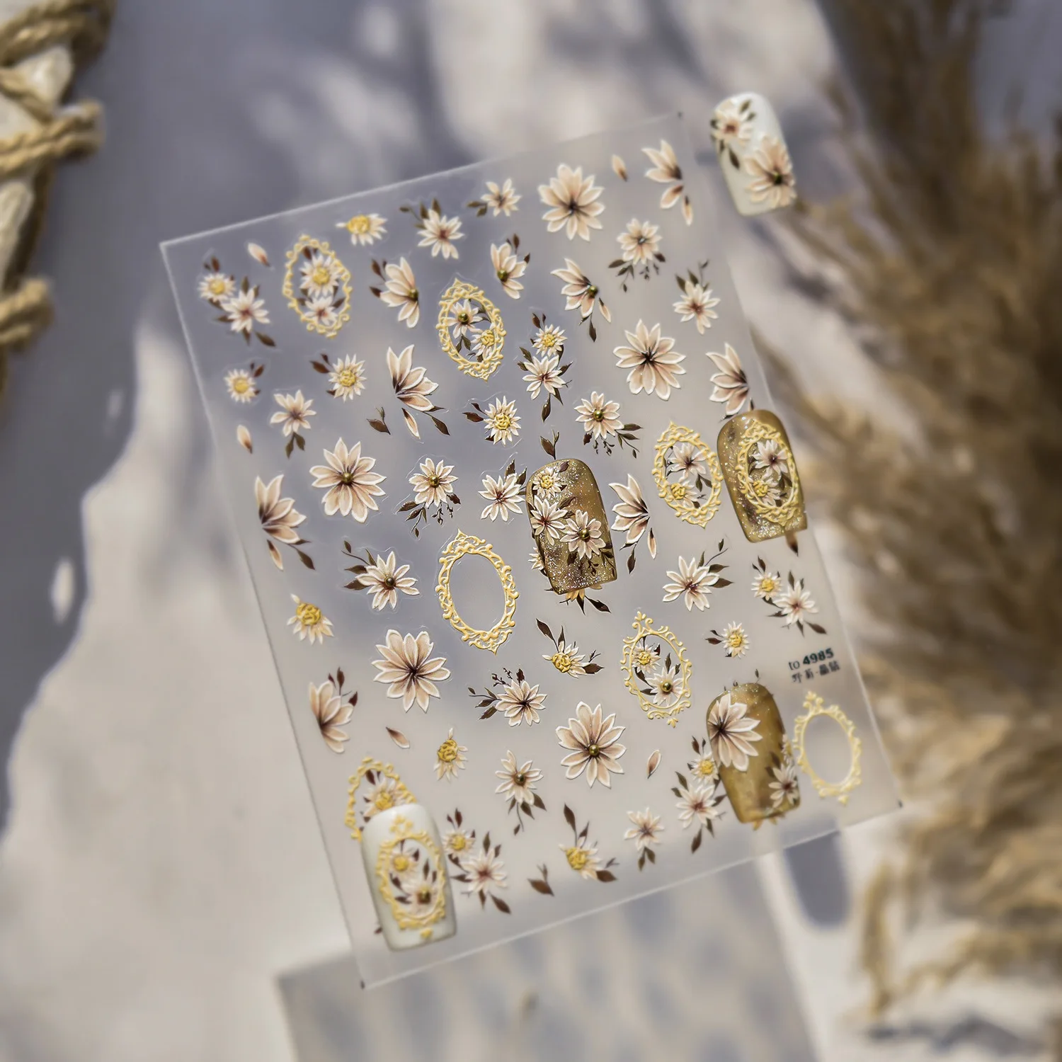البرية ديزي كريستال الماس مسمار ملصقا 5D لاصق زهرة العصرية مسمار الفن ملصقات DIY بها بنفسك مسمار الفن زينة ثلاثية الأبعاد مانيكير الشارات #6
