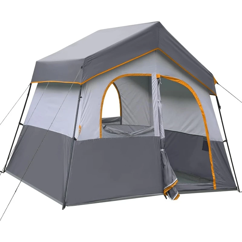 Tente de camping en tissu coupe-vent, facile à installer, portable, famille, cabine, extérieur, randonnée, 6 prêts hypothécaires