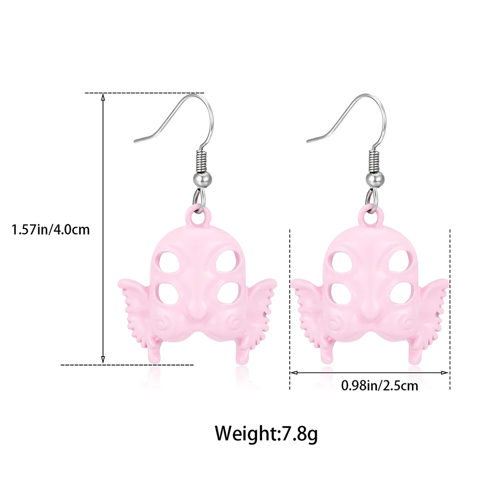 Melanie Martinez Portals Cry Baby Mask Pendant Hook Earrings Pink Fashion Creative Jewelry Cosplay Accessories Gift for Fans