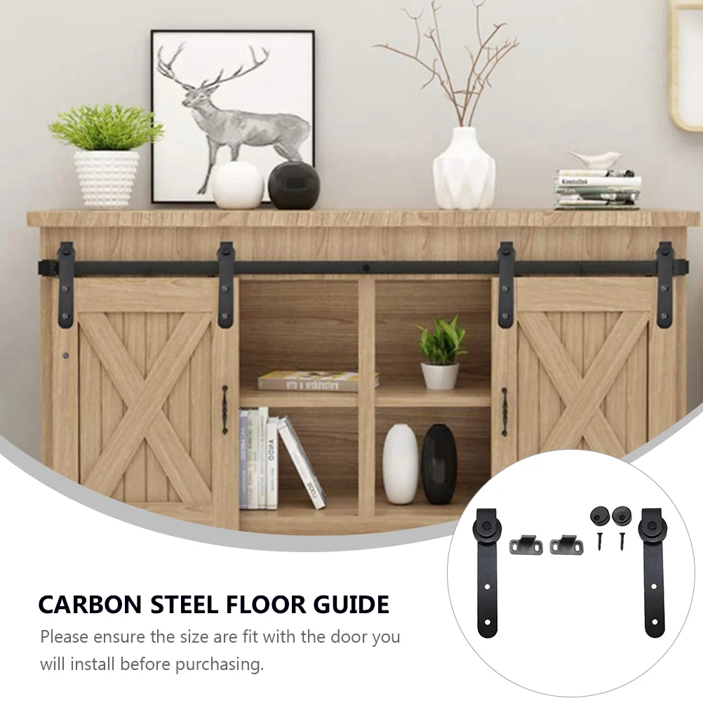 Barn Door Rail Floor Guide Hanger Accessory Practical Warehouse Stay Roller Doors Adjustable Carbon Steel Sliding Home