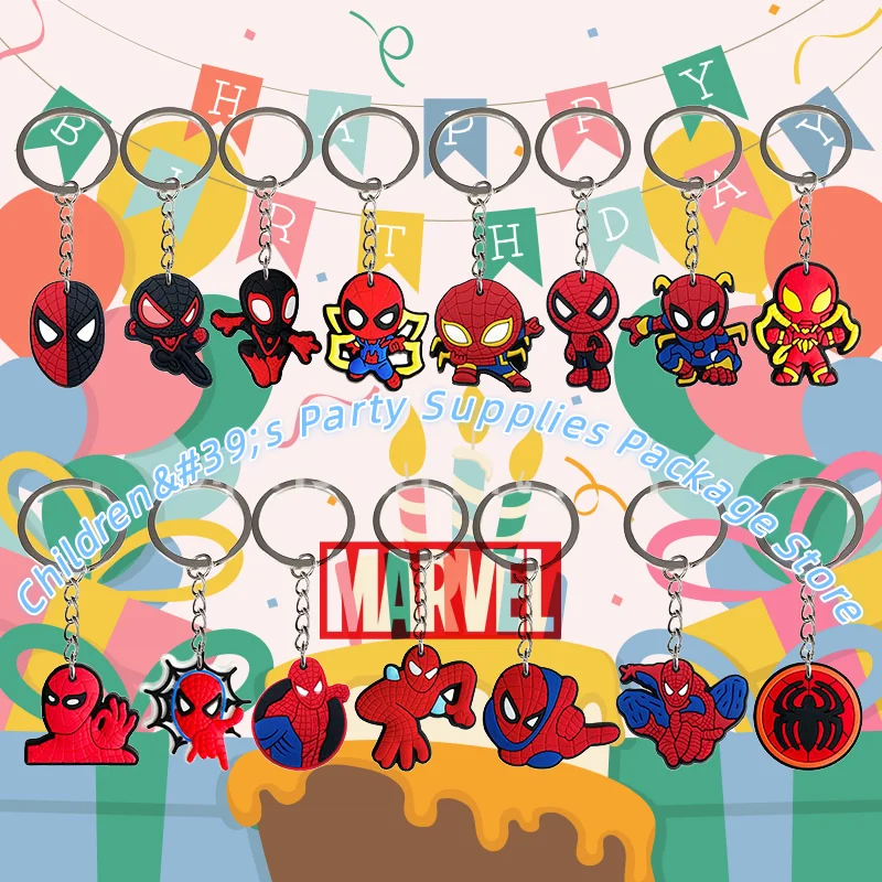 

Человек-паук из ПВХ с героями мультфильмов, милый модный минозо, аниме-фигурка, брелок, кошелек, рюкзак, подвеска, аксессуары, детский подарок на день рождения, Рождество
