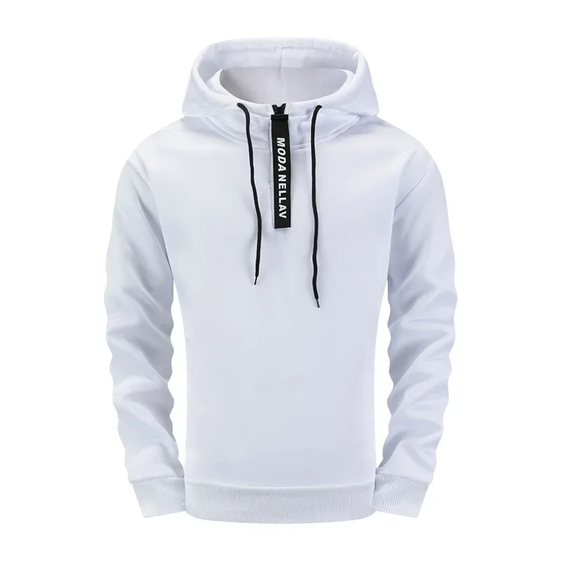 Herren-Kapuzenpullover mit halbem Reißverschluss, einfarbig, Sweatshirt mit V-Ausschnitt, Trainingsanzug, hochwertige Sport-Jogging-Mann-Kleidung, lässige Herbst-Winter-Tops