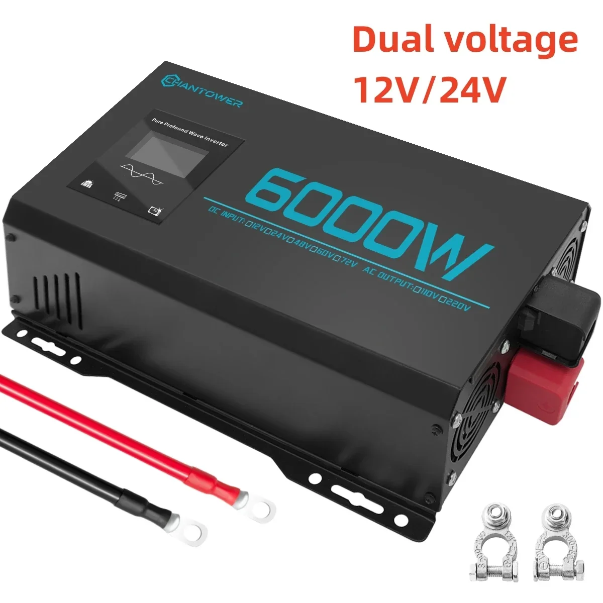 Pure Sine Wave Inverter 12V 220V 1000W 1600W 2200W 3000W 4000W 5000W 6000W 8000W DC To AC Power Converter Car Solar Inverter