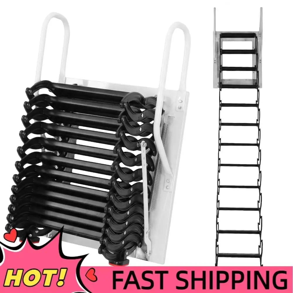 

Thickened Lift Staircase Pull Down System Hidden Mount Attic Extension Stairs 440LBS Capacity for Garages/Roofs/Basements