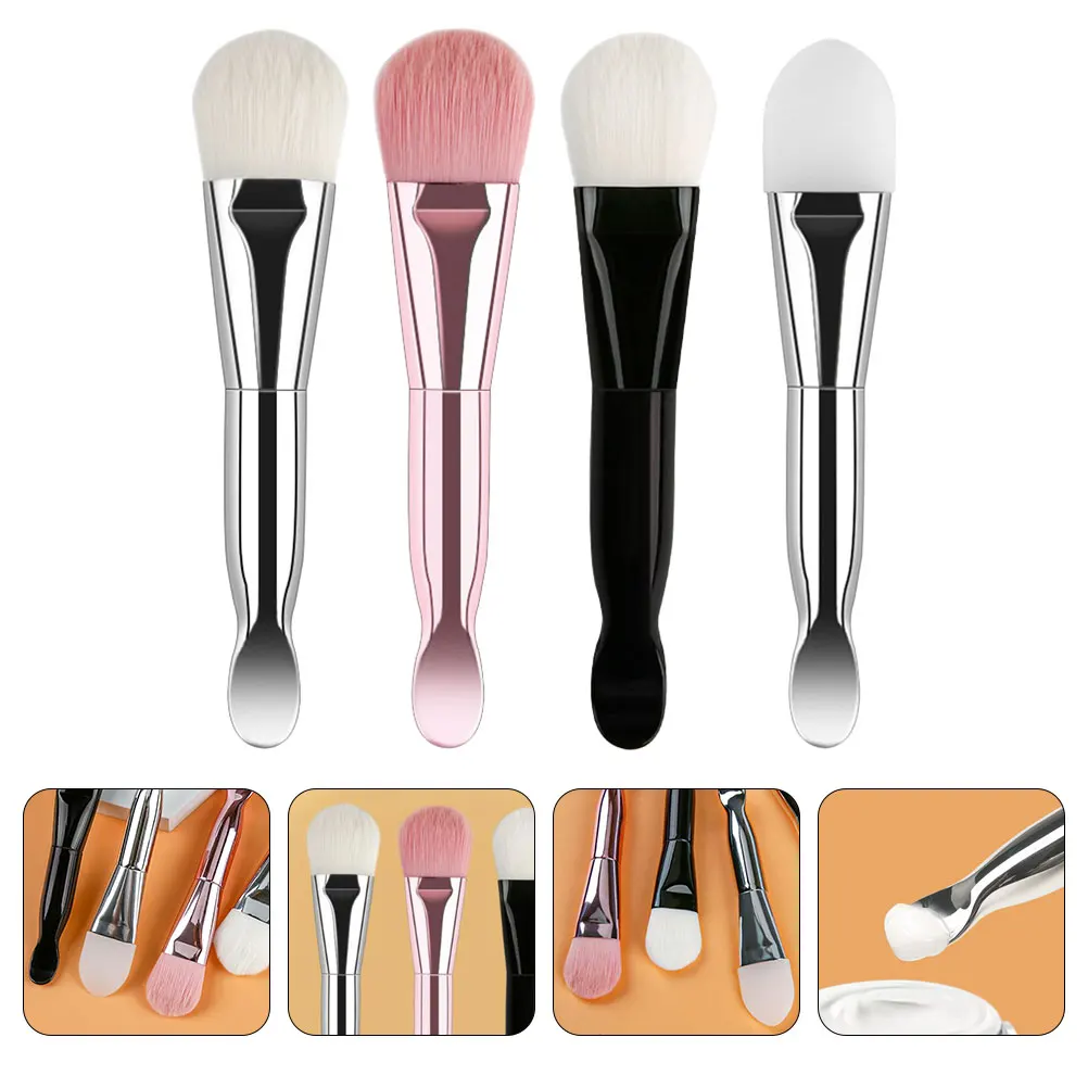 4 Uds cepillo para máscara Facial herramienta de máscara de silicona suave herramientas de belleza reutilizables para aplicar máscaras se adapta a los contornos faciales