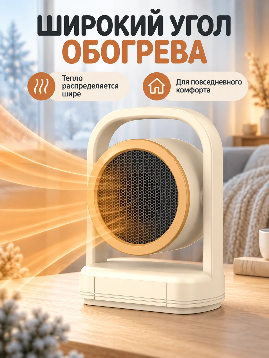 500W Portable Space Heater with Wide-Angle Heating, Overheat Protection, Compact Electric Fan Heater for Home and Office**