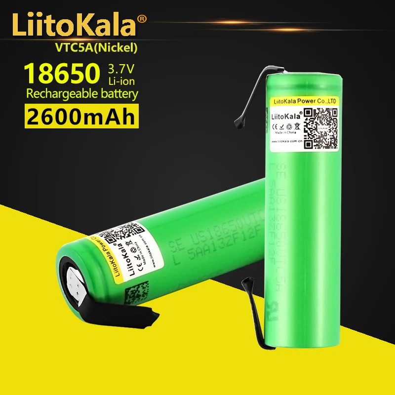 Liitokala 18650 2600mAh VTC5A-N Original 3.6V 18650 US18650 VTC5A High Drain 40A Battery