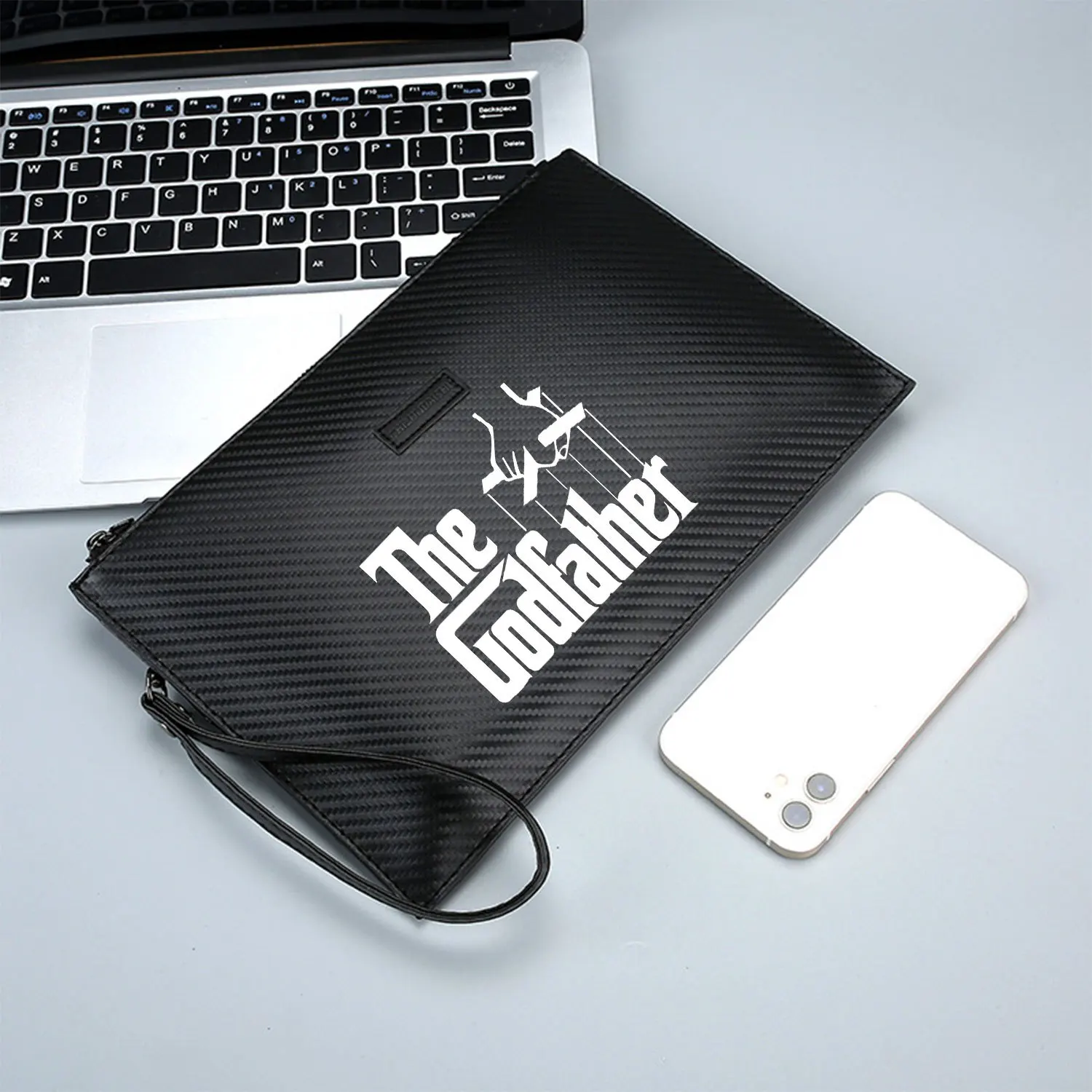 حقيبة يد رجالية من جلد البولي يوريثان مطبوعة أنيقة وعملية للحمل اليومي #3