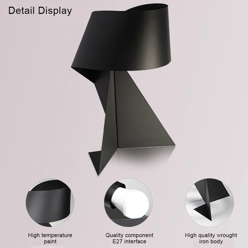 Ribbon Table Lamps Black and White Origami minimalist lamp E27 for Living room lamps for bedroom desk decor aesthetic light