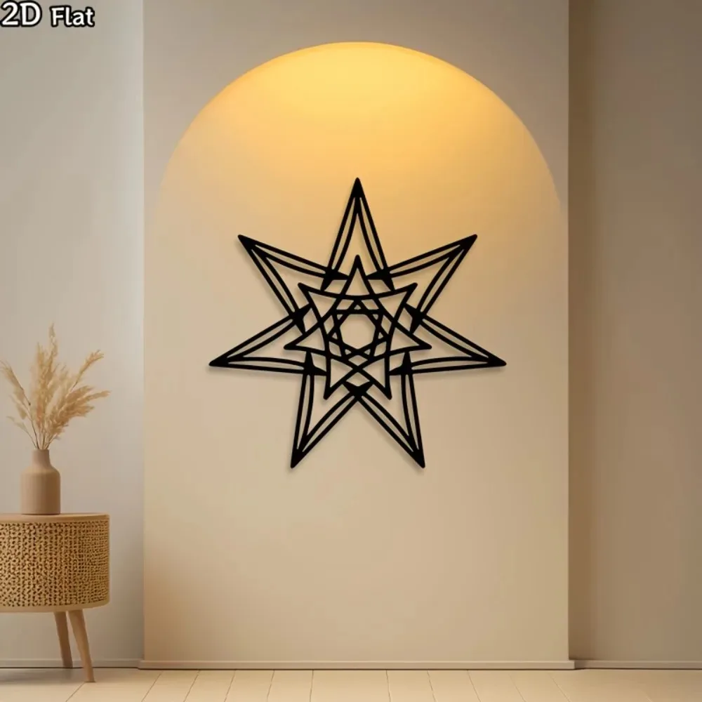 Vintage Metal Starburst Wall Decor 1Pc Iron Star Wall Art Indoor Outdoor Home Ornament Housewarming Gift