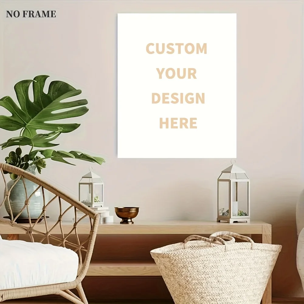 طباعة قماشية مخصصة مع صورتك - طباعة قماشية مخصصة بدون إطار - مثالية لديكور المنزل والهدايا لجميع المواسم