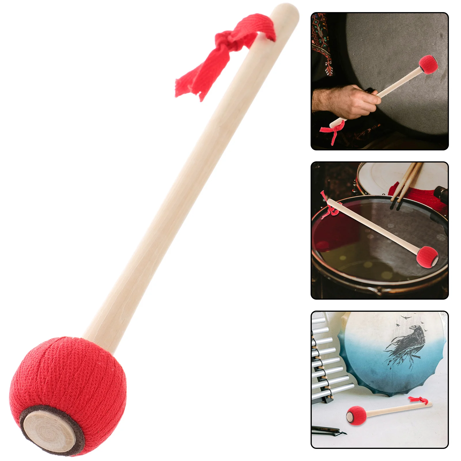 

1pcs Wooden Gong Mallet Small Durable Wood Handle For Percussion Instruments Xylophone Stick Gong Hammer Drumsticks Reusable
