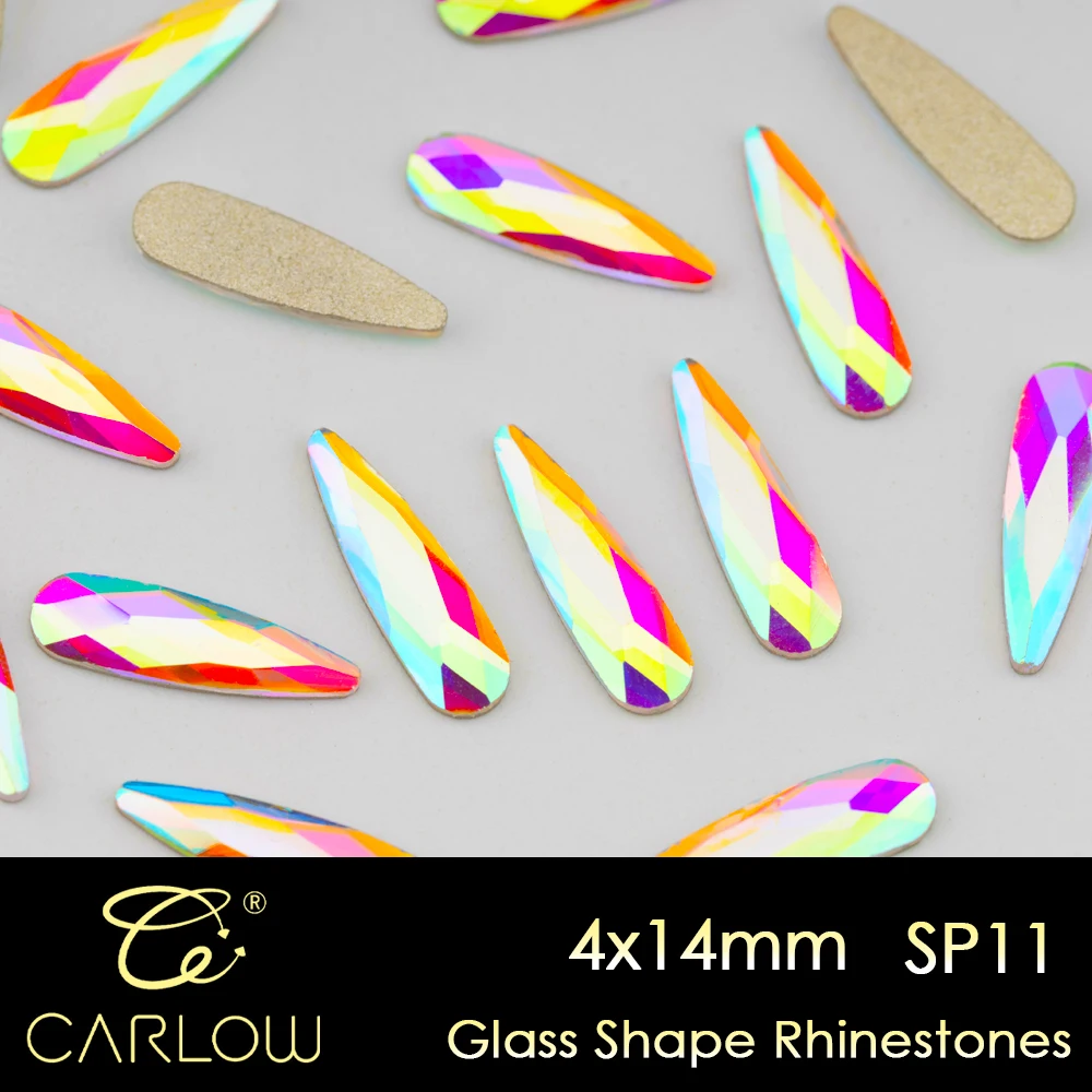 CARLOW Multi Shapes Flatback CrystalAB 100/500pcs Glass Nail Art Glitter Stones for Crafts Decoration Link 1