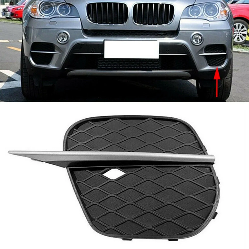 Left Side Front Bumper Grille Cover Chrome Trim Fit for -BMW X5 E70 2011-2013 51117222859 51117222847