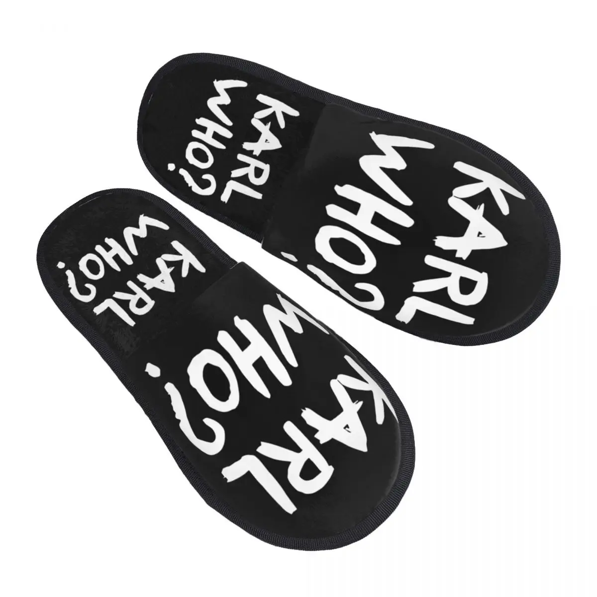 Custom Karl Who Slogan Soft Memory Foam House Slippers Women Cozy Warm Anti-Skid Slipper