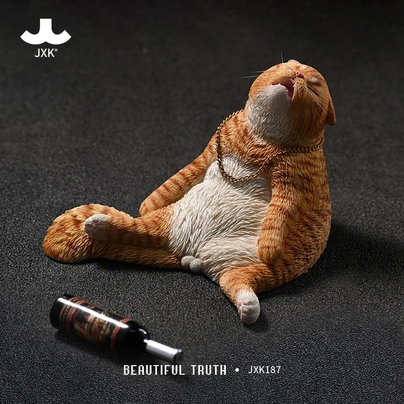 

JXK 1/6 Drunken Cat Model Pet Animal Realistic Scene Decoration Collection Birthday Gift For Adults Toy Photo Props