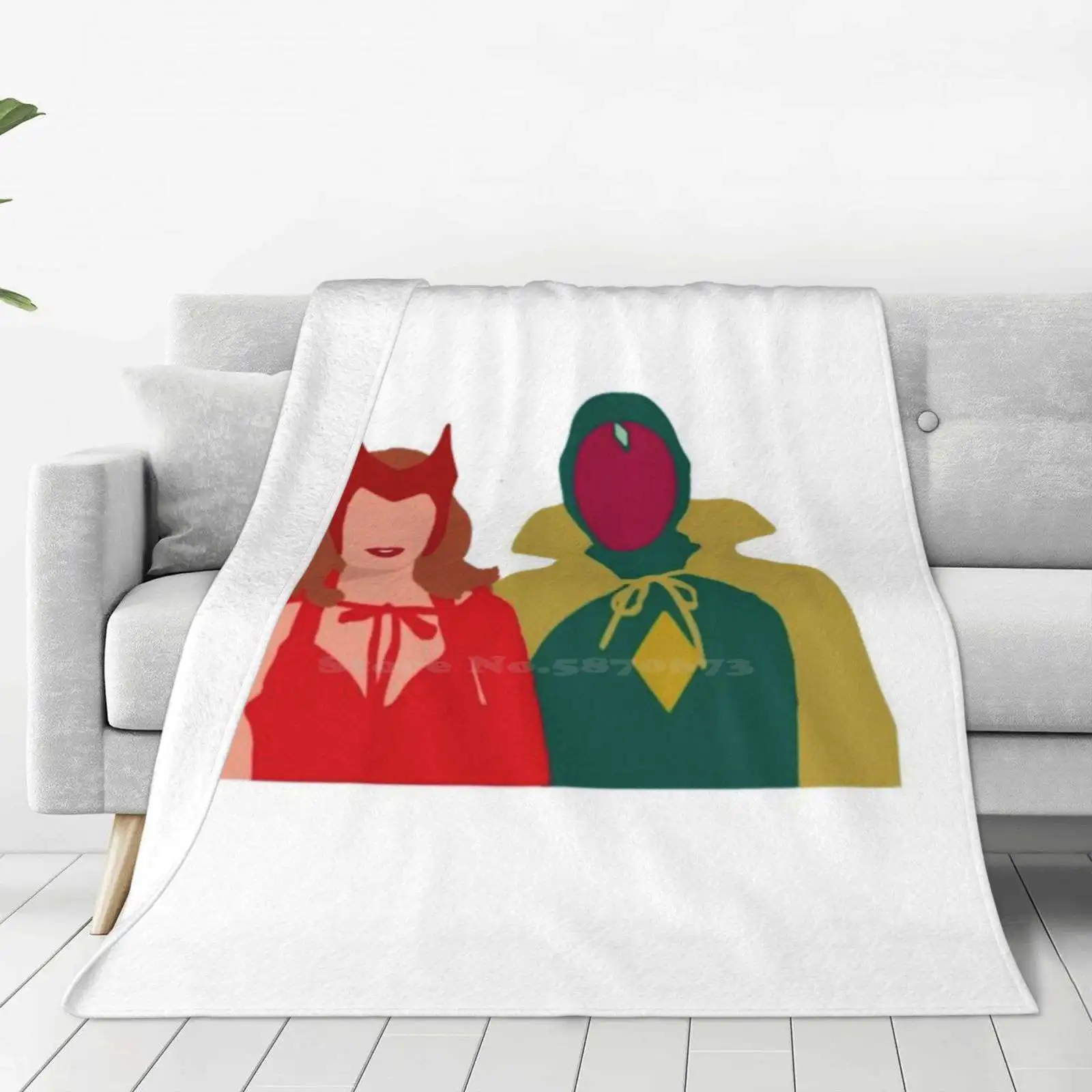 Wanda And Vision Creative Design Light Thin Soft Flannel Blanket Wandavision Scarlett Witch Scarlet Witch Mcu Wanda And Vision