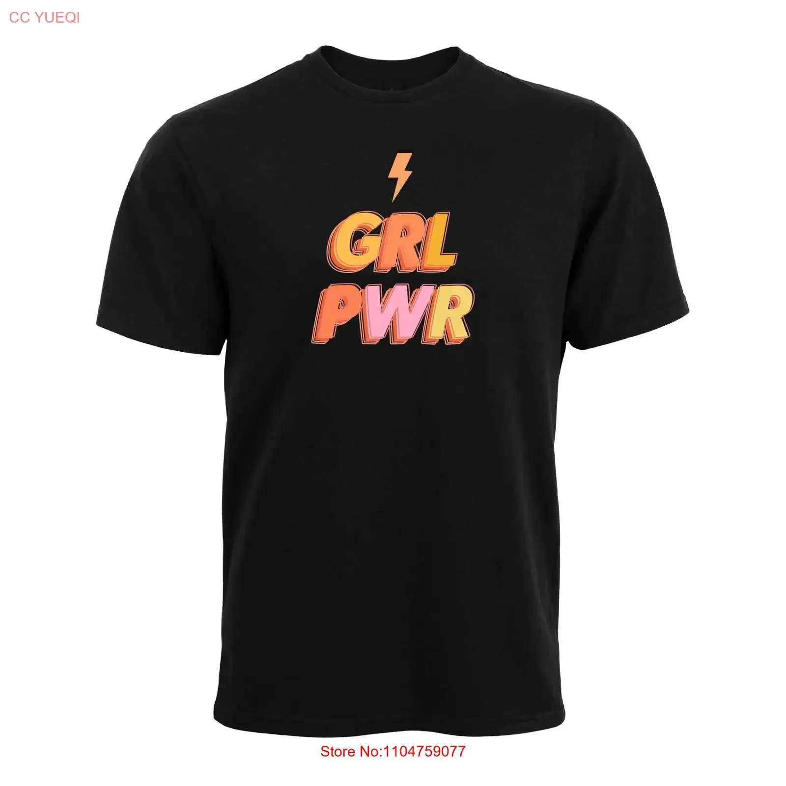 Camiseta de algodón para mujer Grl Pwr Cute, estilo vintage, lavada, informal, con gráfico de moda, versátil, de diseñador, ligeramente holgada