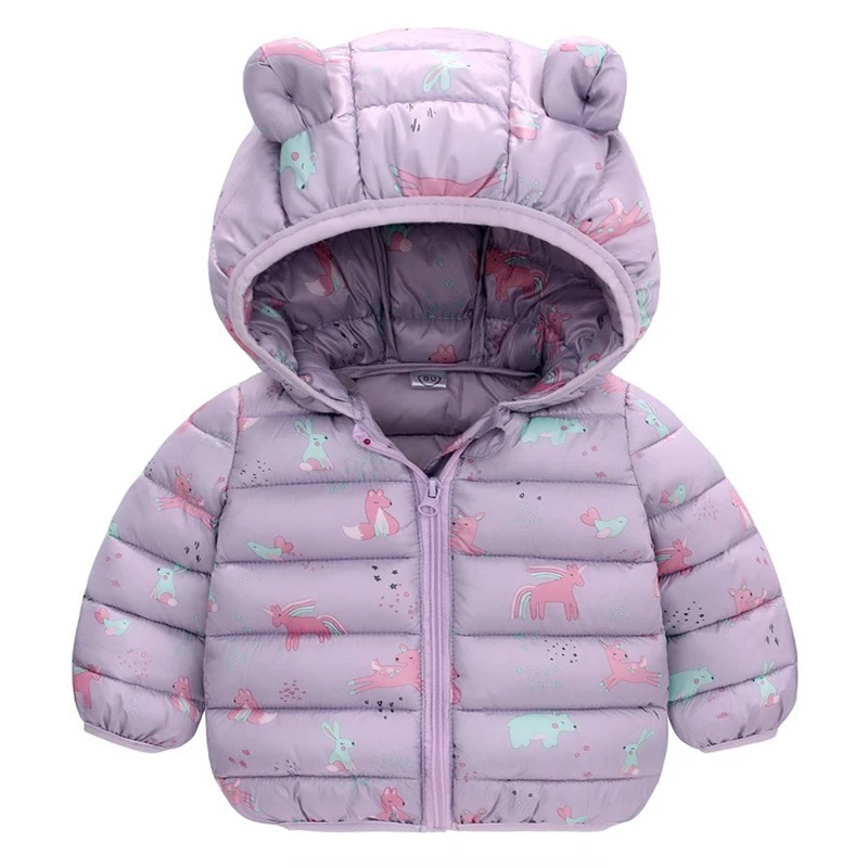 Kids Boys Girls Lightweight Down Jackets Hooded Outerwear Autumn Winter Baby Coats Fashion Sports Casual Clothing For 1-5 Years