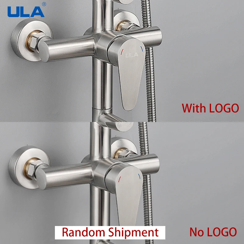 ULA Stainless Steel Shower Faucet Waterfall Bathroom Faucet Shower Set Rainfall Shower System Hot Cold Water Shower Mixer