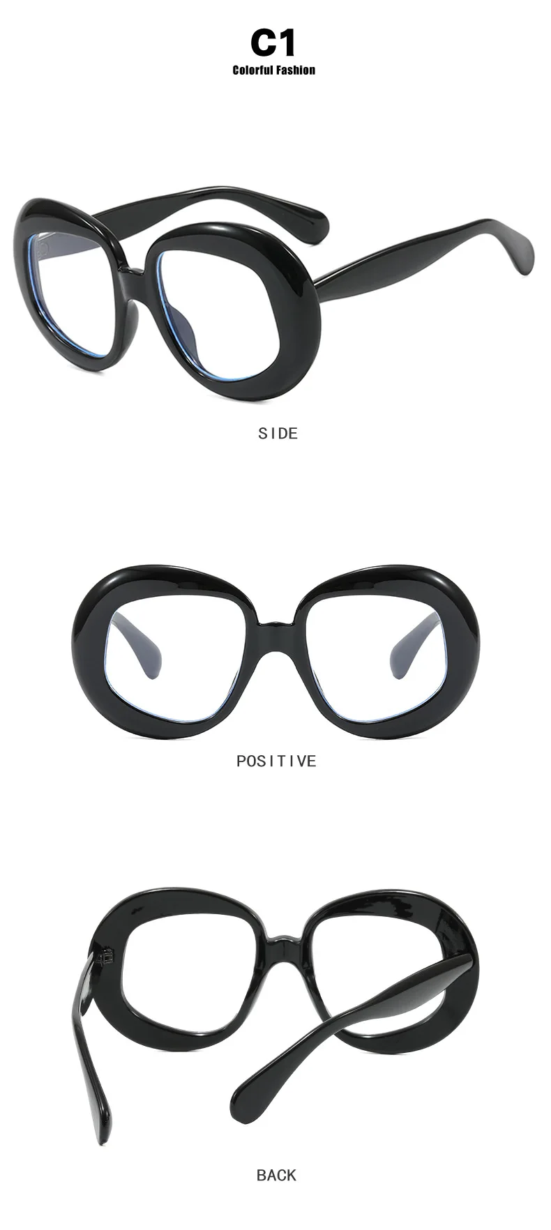 Luxus Marke Runde Brille Frauen Brillen Rahmen Hohe Qualität Übergroßen Rot Grün Rot Mode Brillen Rahmen Großen Rahmen Einzigartige – Detail 9