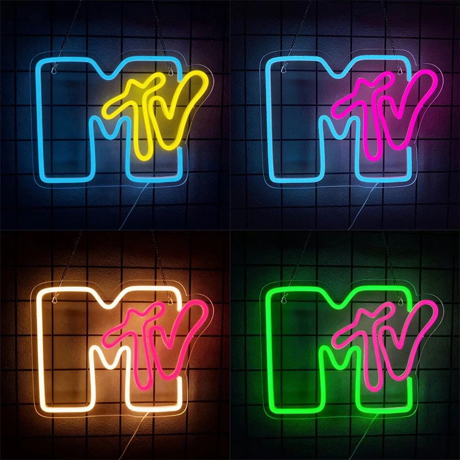 Music Led Neon Sign, Music Tv Letter Icon, Used For Bedroom, Music Studio, Recording Studio, Radio Station, Beer Bar Art Decor.