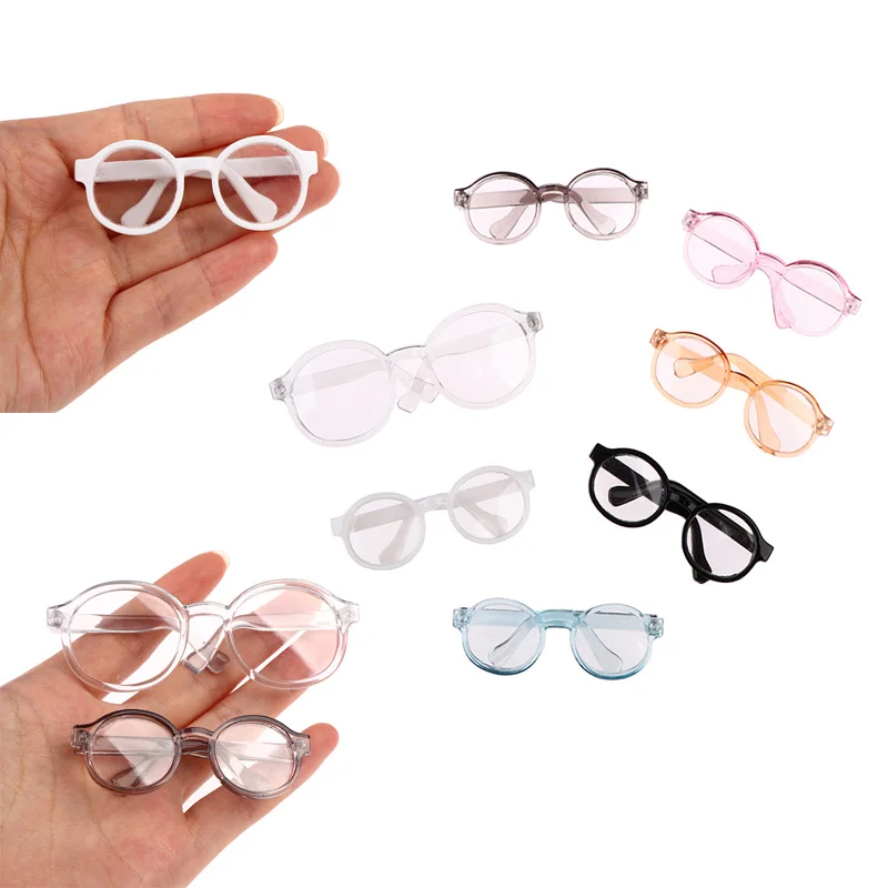 1pc 6.5cm 9cm Transparent Plastic Glasses For 16 Inch 20cm BJD Blyth Doll Plush Toy Sunglasses DIY Accessories Dress Up Toys