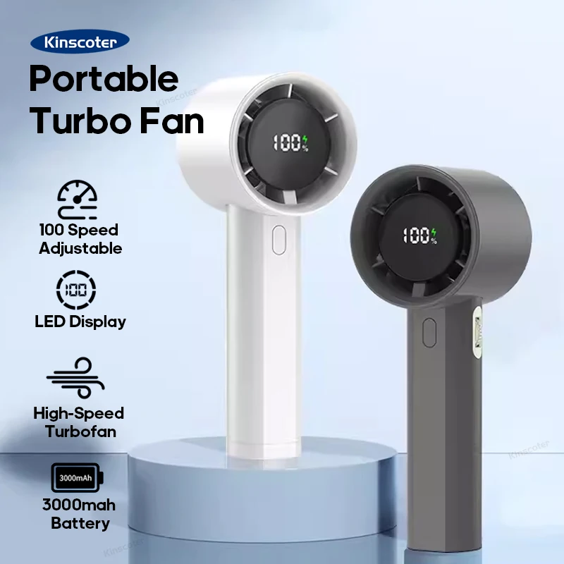 

Portable Handheld Turbo Fan 100 Speeds Infinitely Adjustable Mini USB Cooling Fan 3000mah High Speed Hand Turbofan Cooler