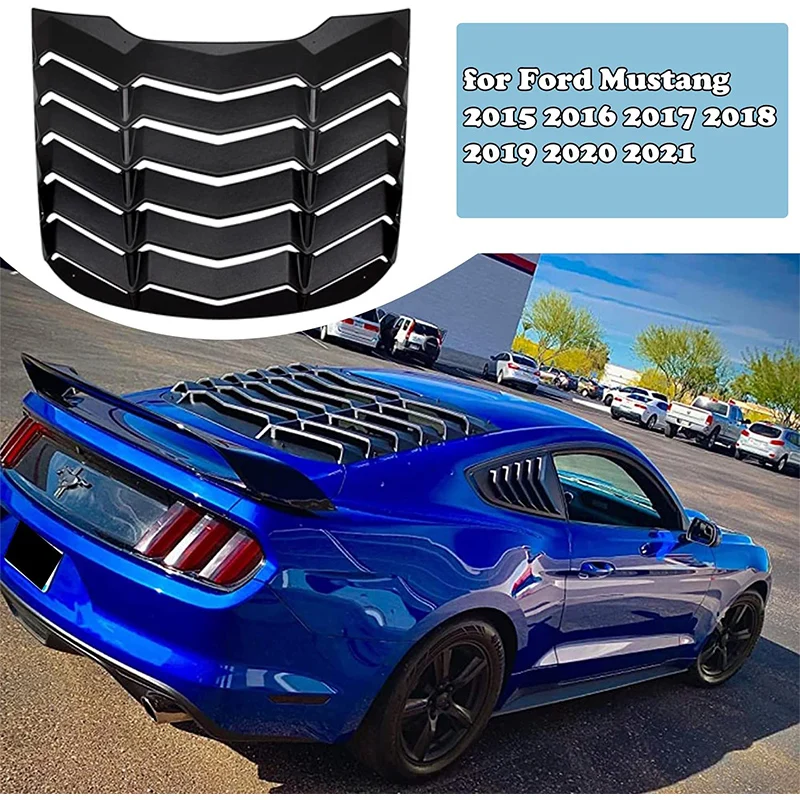 For Ford mustang 2015 2016 2017~2020 Car Rear Window Louvers Air outlet diffuser shutter Grill Covers Frame Decorative Stickers