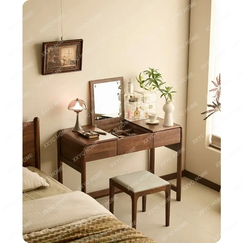XXSquare Organizers Vanity Desk Vintage Nightstand Walnut Beauty Salon Dressers Bedroom Luxury Wooden Tocador  Furnitu