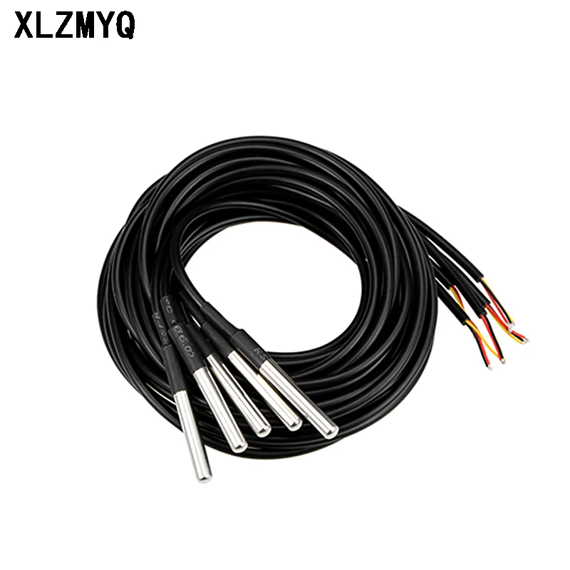 

5/10pcs DS18B20 Temperature Control Sensor Waterproof DS18B20 temperature probe Stainless Steel Package 100/200/300/500CM Wire