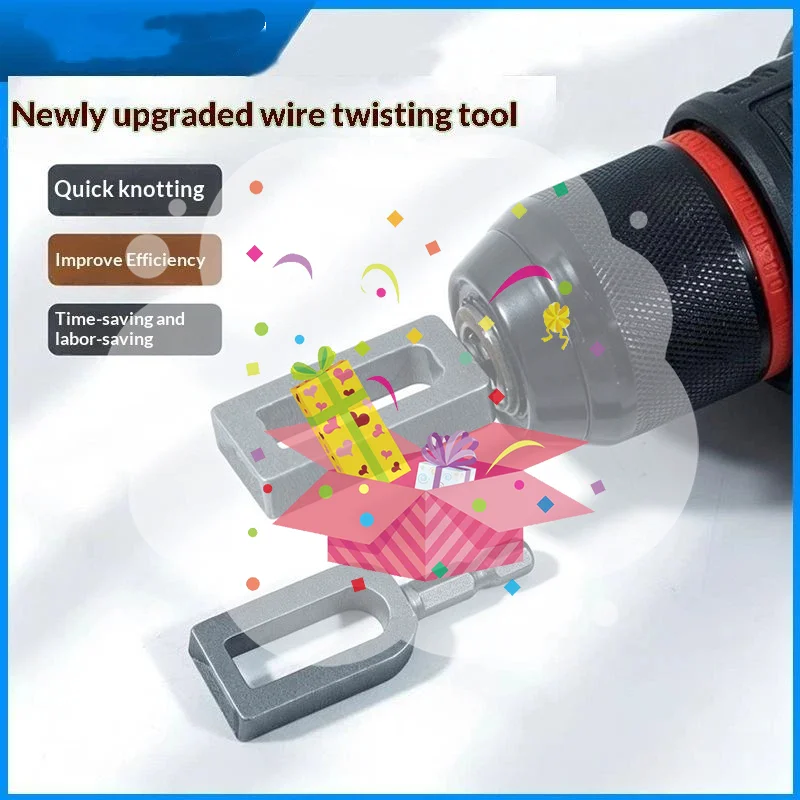 

1PC Large Diameter Multi-Functional Wire Twisting Tool Standard Hexagonal Shank Compact Size Iron Wire Knotting Connector