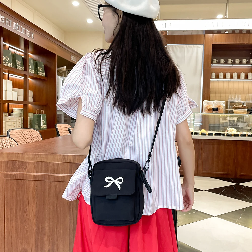 

Women Bow Fashion Shoulder Bag Large Capacity Trendy Crossbody Bag Adjustable Strap Daily Messenger Bag Outdoor Travel Bag