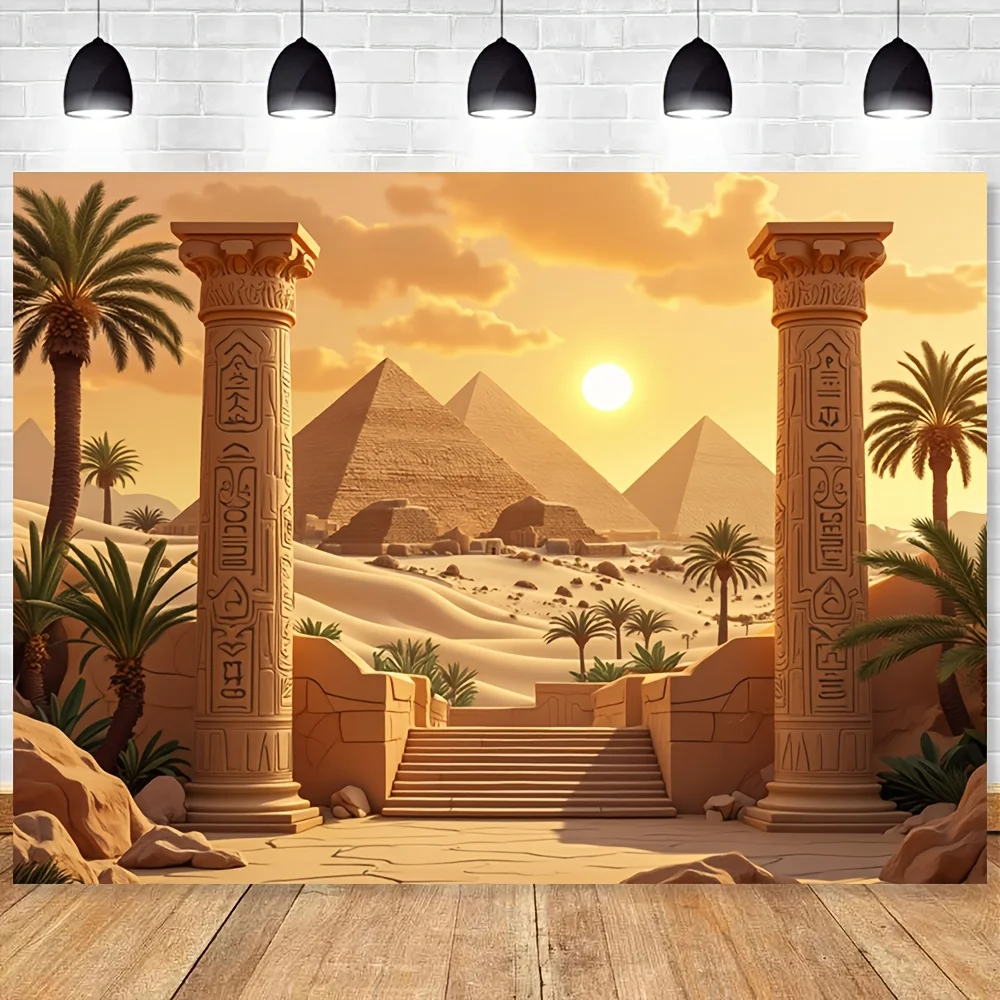1 Wandbehang mit ägyptischer Pyramide – lebendiger ägyptischer Sphinx-Hintergrund, Heimdekoration aus Polyesterfaser