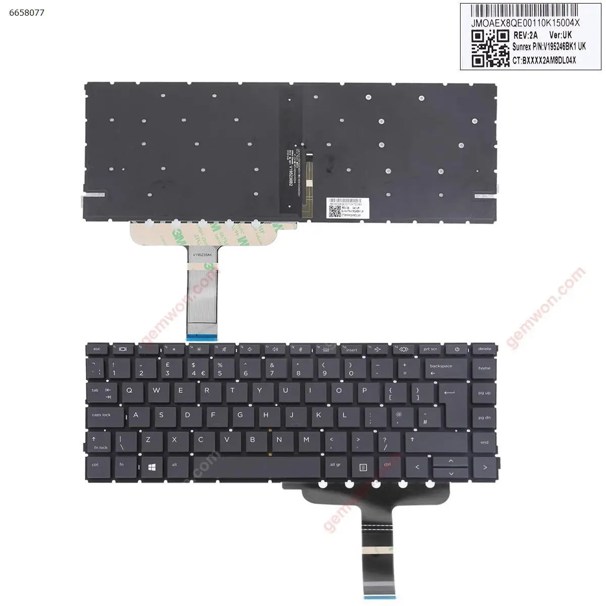 UK Laptop Keyboard for HP EliteBook 440 G8 Black with Backlit