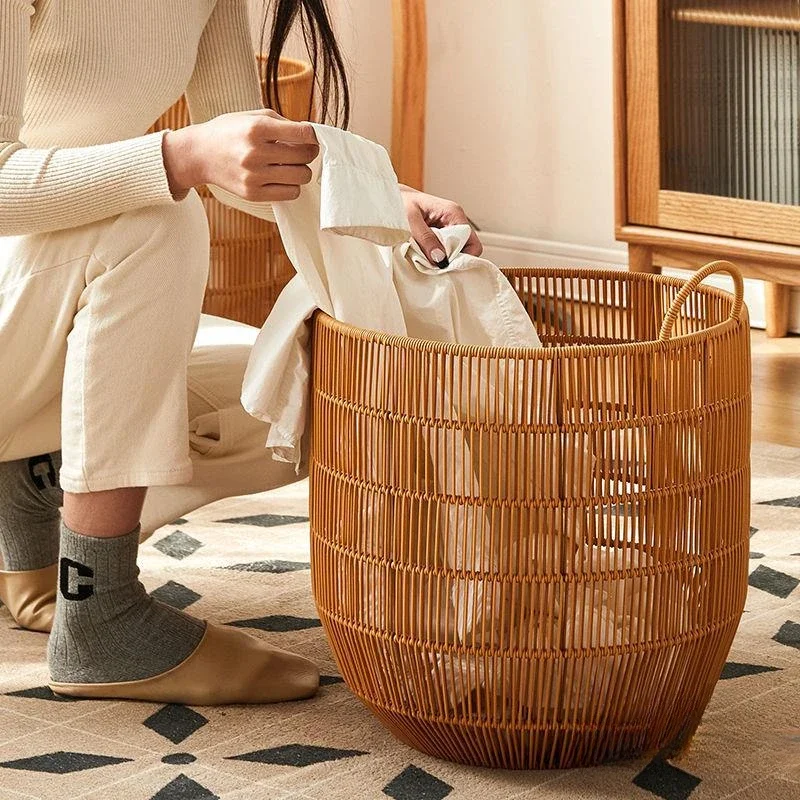 

Japanese rattan dirty clothes storage basket household dirty clothes basket ins high value dirty clothes