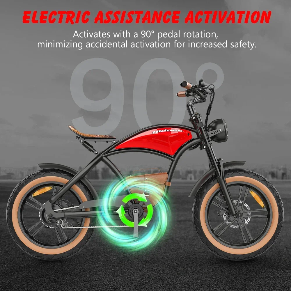 2024 New Geometric Design  B10 Electric Mountain Bike 20 inch 1000W Fat Tire Electric Bicycle Lithium Battery Electric Mountain