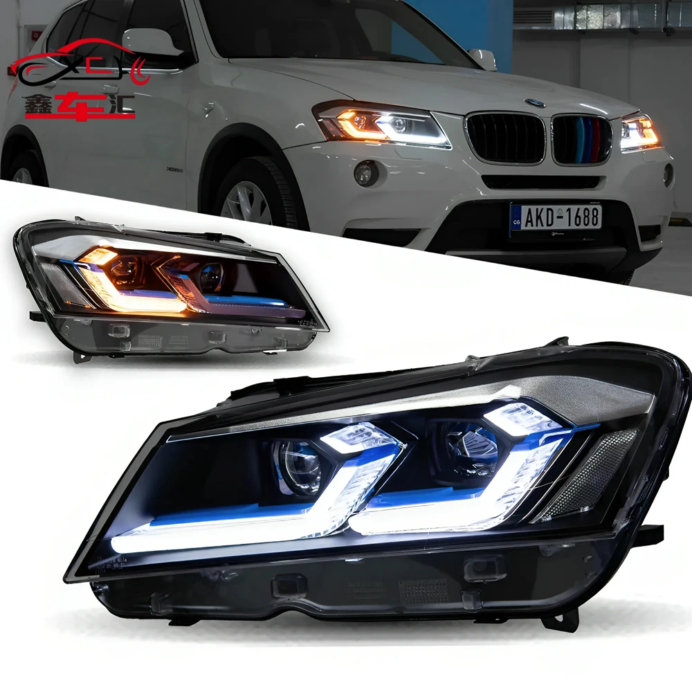 

Фара для BMW X3 F25, светодиодные фары 2010-2013, головное освещение, стайлинг автомобиля, ДХО, сигнальные линзы, автоаксессуары, световые приборы