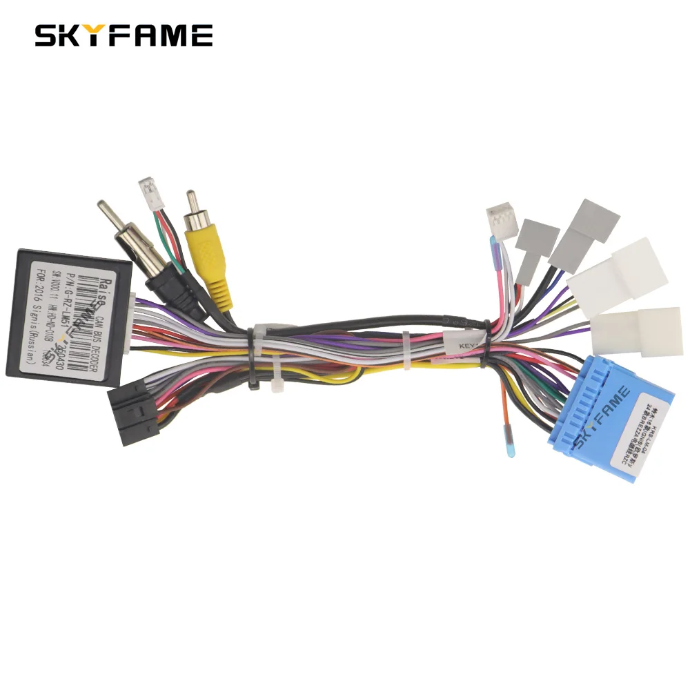SKYFAME Car 16pin Wiring Harness Adapter Canbus Box Decoder Android Radio Power Cable For Suzuki Ignis Brezza G-RZ-LM51