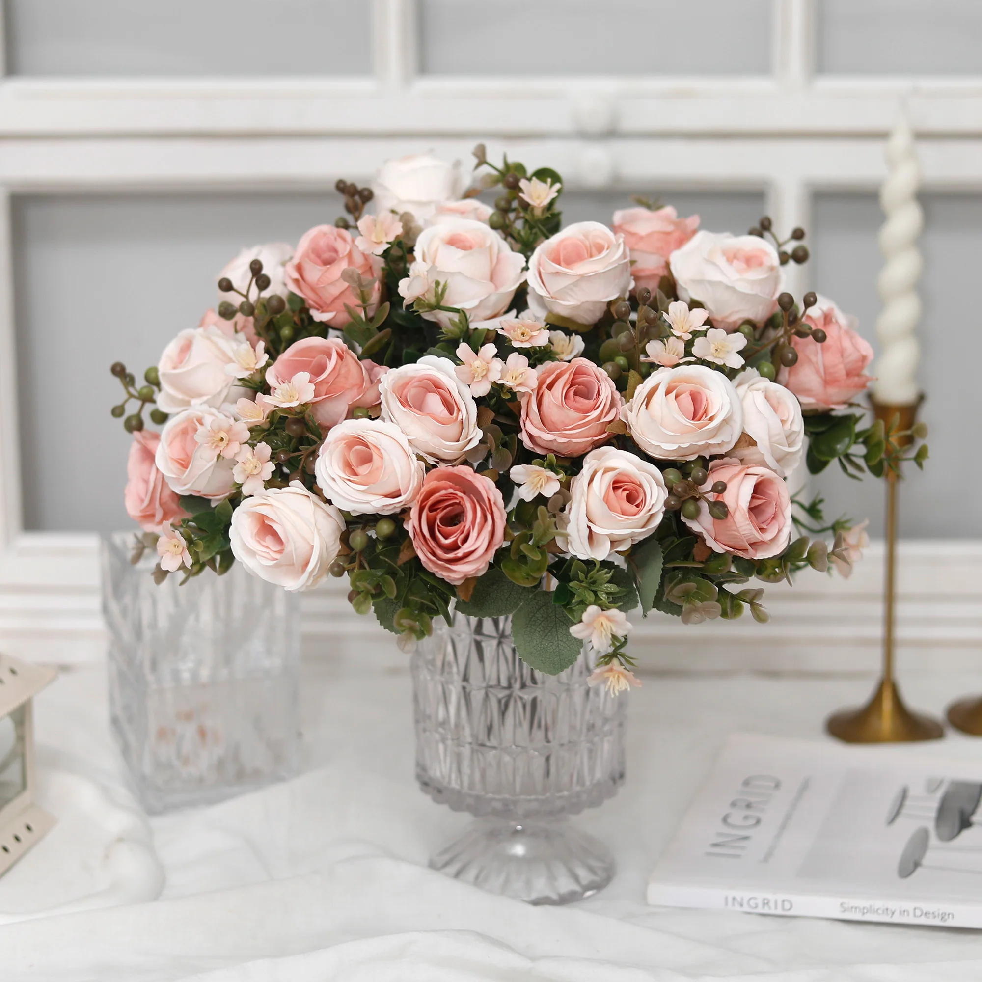 الخريف الزفاف الديكور الزهور الاصطناعية الحرير الورد وهمية العروس باقة المنزل حديقة غرفة الجدول داخلي في الهواء الطلق زينة عيد الميلاد #2