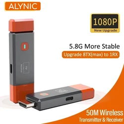 ALYNIC 1080P Wireless HDMI Extender Video Transmitter Receiver 8TX to 1RX Display for Camera Laptop PC To TV Monitor Projector