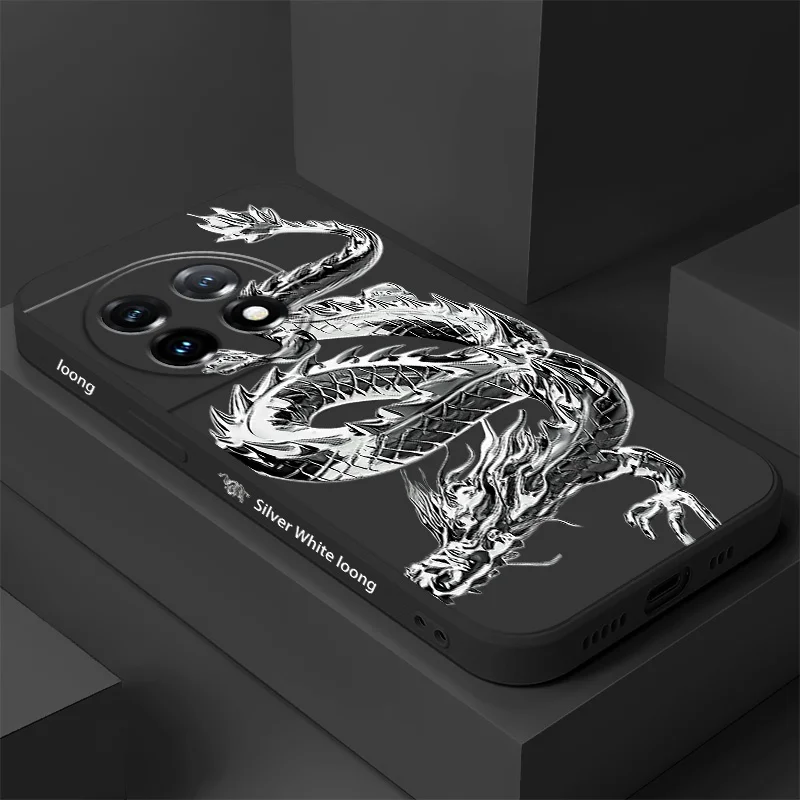 

Metal Dragon Phone Case For Oneplus 13 13R 12 12R 11 11R 10 10R 10T 9R 9RT 9 8T 8 7 7T Pro 5G Liquid Silicone Cover